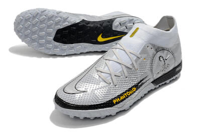 Men's Nike Phantom GT Pro TF Football Shoes - Silver/Black/Yellow