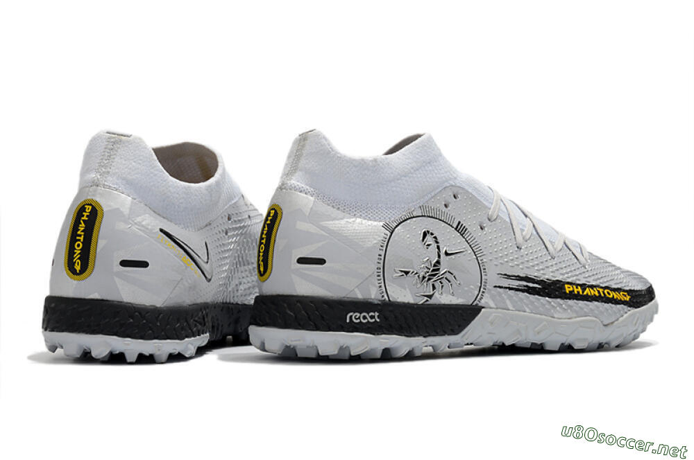 Men's Nike Phantom GT Pro TF Football Shoes - Silver/Black/Yellow 6