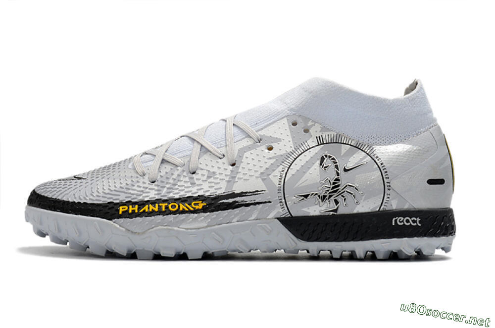 Men's Nike Phantom GT Pro TF Football Shoes - Silver/Black/Yellow 0
