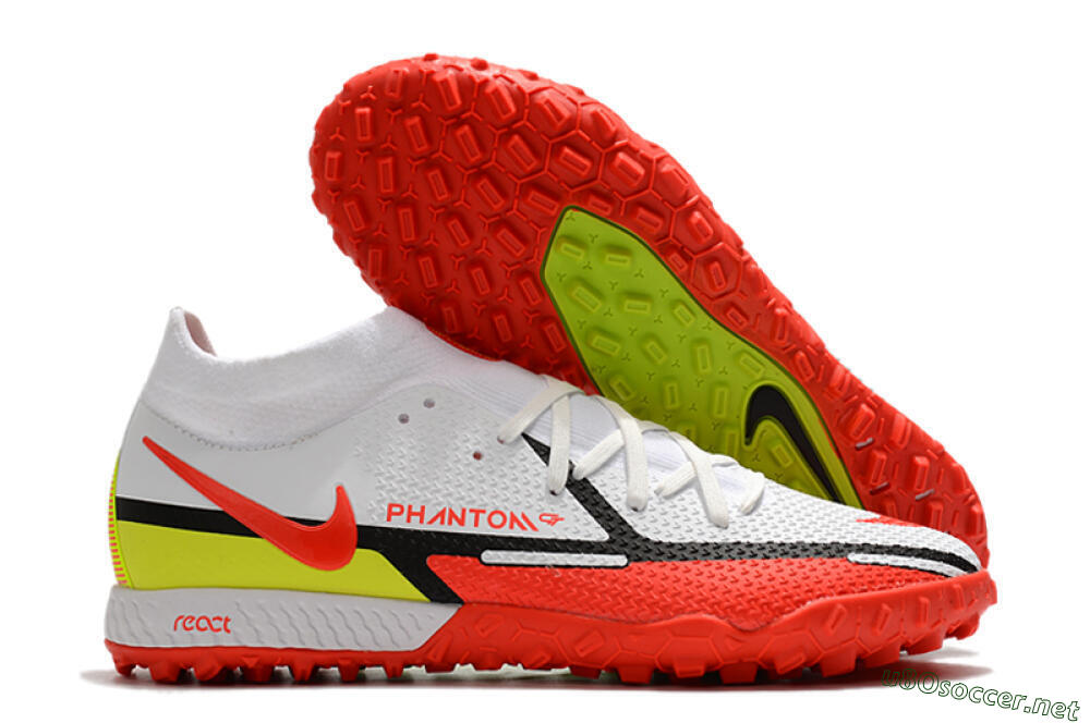 Men's Nike Phantom GT Pro TF Football Shoes - White/Black/Red/Yellow 2