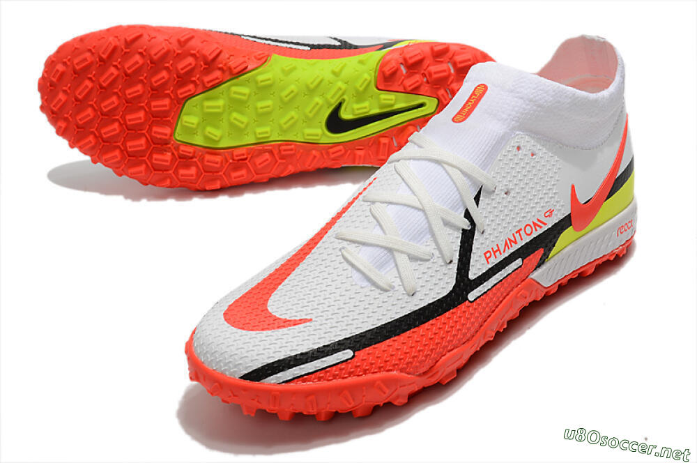 Men's Nike Phantom GT Pro TF Football Shoes - White/Black/Red/Yellow 3
