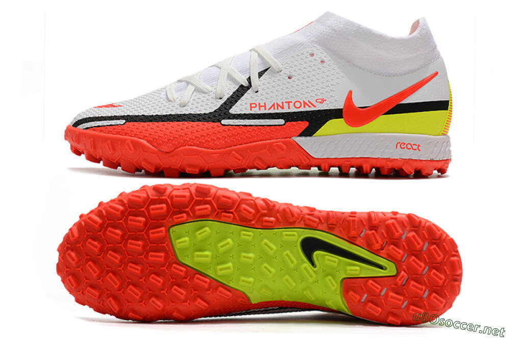 Men's Nike Phantom GT Pro TF Football Shoes - White/Black/Red/Yellow 1