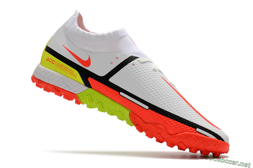 Men's Nike Phantom GT Pro TF Football Shoes - White/Black/Red/Yellow 4