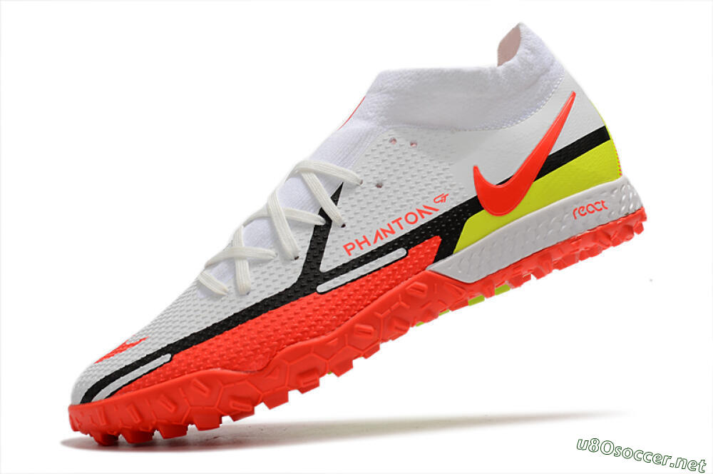 Men's Nike Phantom GT Pro TF Football Shoes - White/Black/Red/Yellow 5