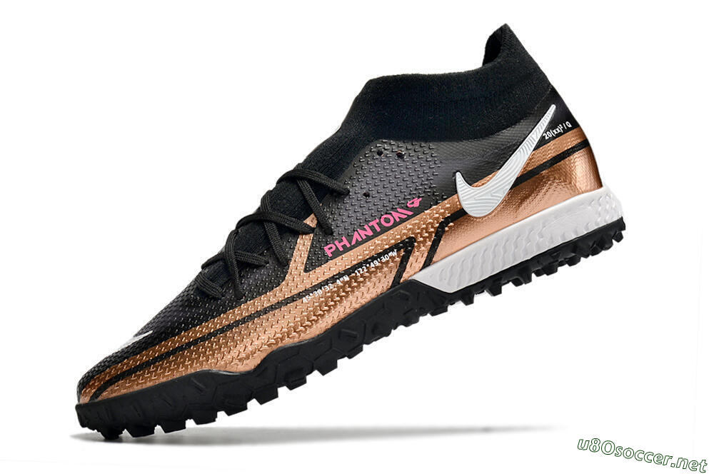 Men's Nike Phantom GT Pro TF Football Shoes - Gold/Black/White 5