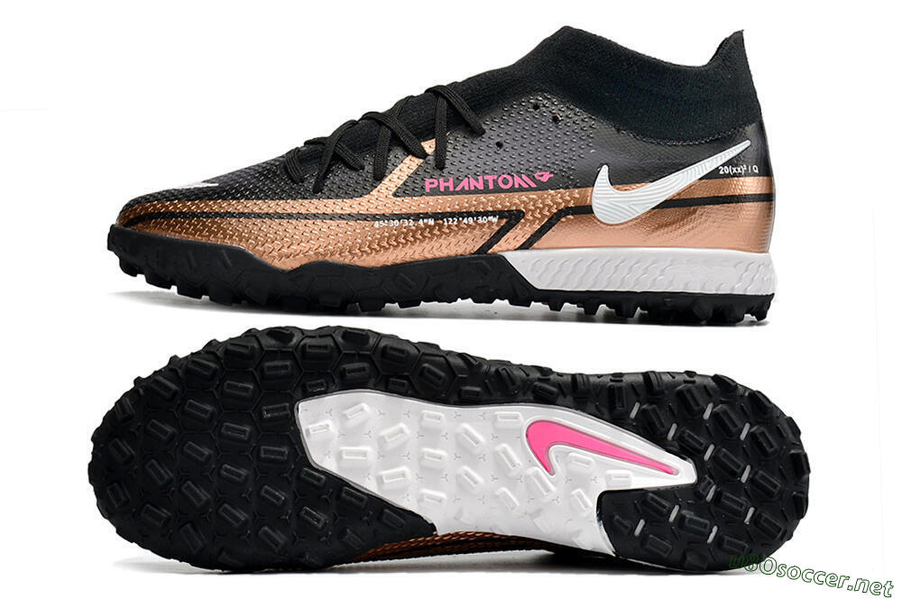 Men's Nike Phantom GT Pro TF Football Shoes - Gold/Black/White 1