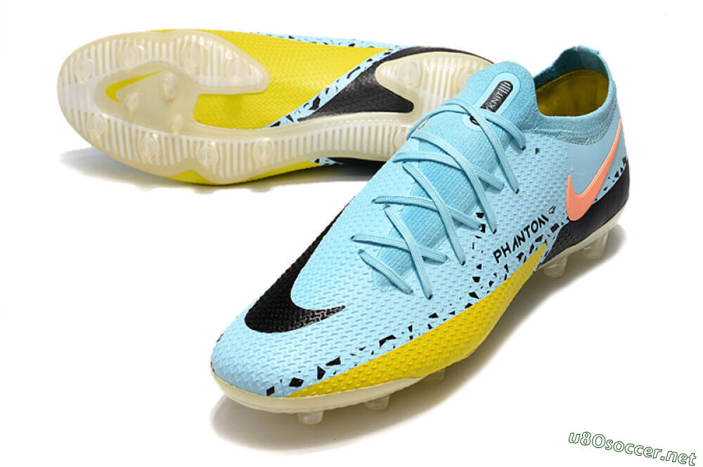 Men's Nike Phantom GT Elite AG Football Boots - Blue/Yellow/Pink 3