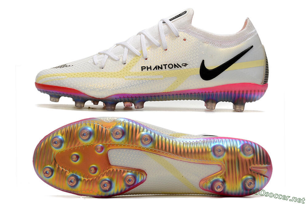Men's Nike Phantom GT Elite AG Football Boots - White/Gold/Black 1