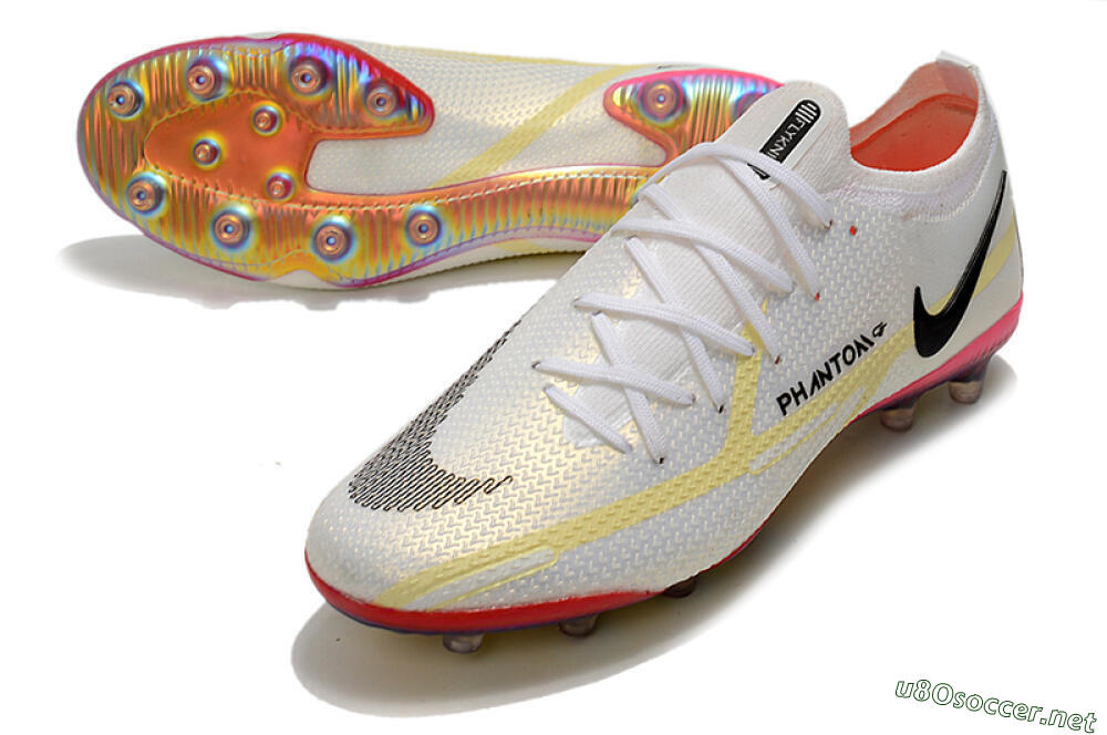 Men's Nike Phantom GT Elite AG Football Boots - White/Gold/Black 3