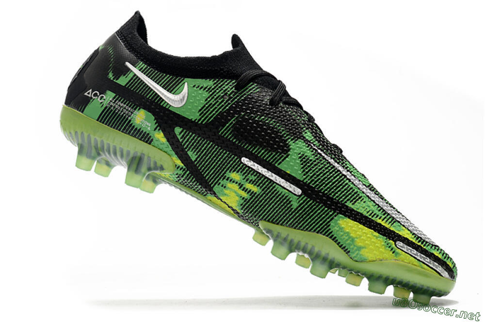 Men's Nike Phantom GT Elite AG Football Boots - Green/Yellow/Black/Silver 3