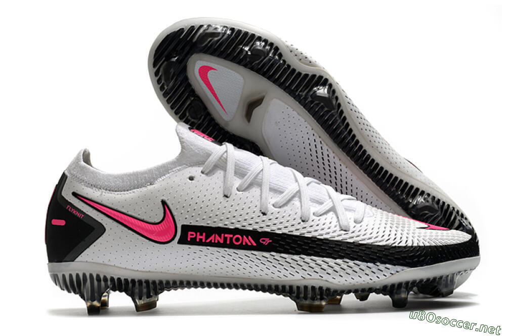 Men's Nike Phantom GT Elite FG Football Boots - White/Black/Pink 2