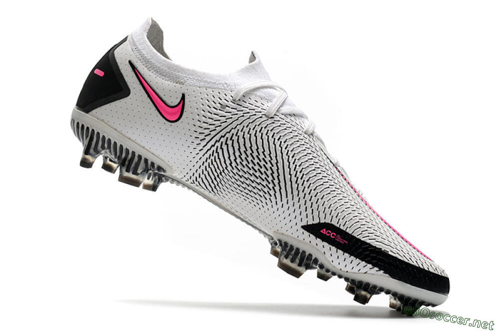 Men's Nike Phantom GT Elite FG Football Boots - White/Black/Pink 4