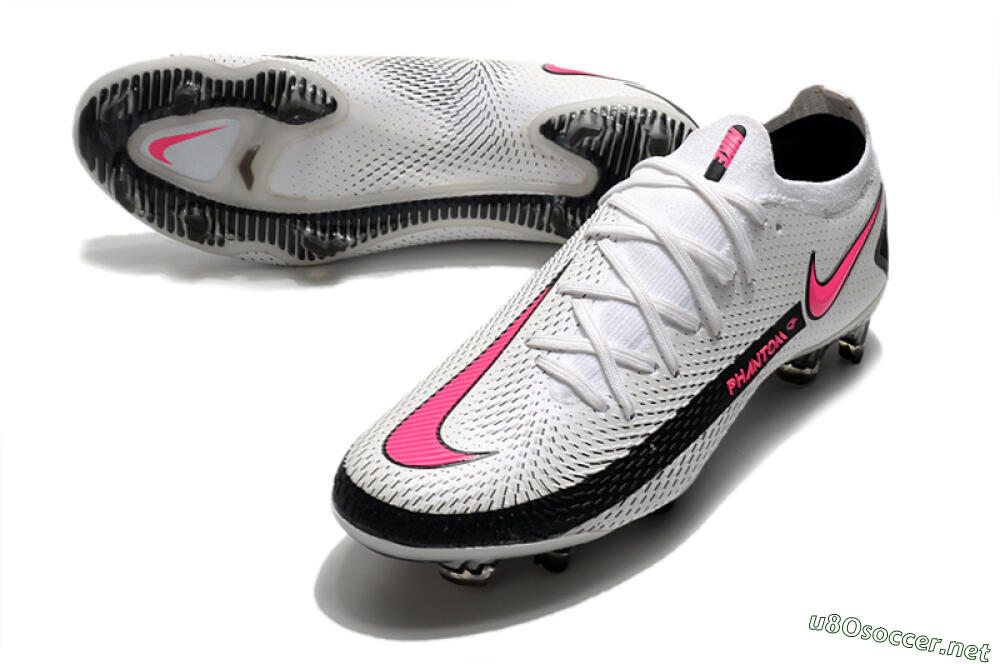 Men's Nike Phantom GT Elite FG Football Boots - White/Black/Pink 3