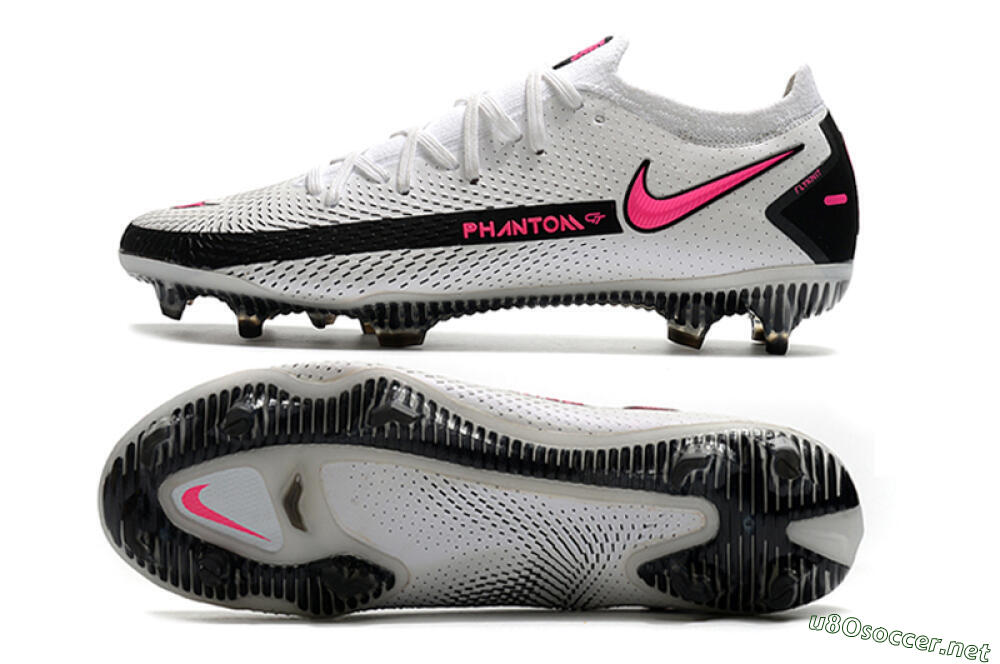 Men's Nike Phantom GT Elite FG Football Boots - White/Black/Pink 1