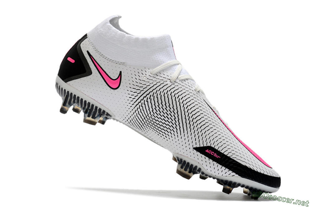 Men's Nike Phantom GT DF Elite FG Football Boots - White/Black/Pink 4