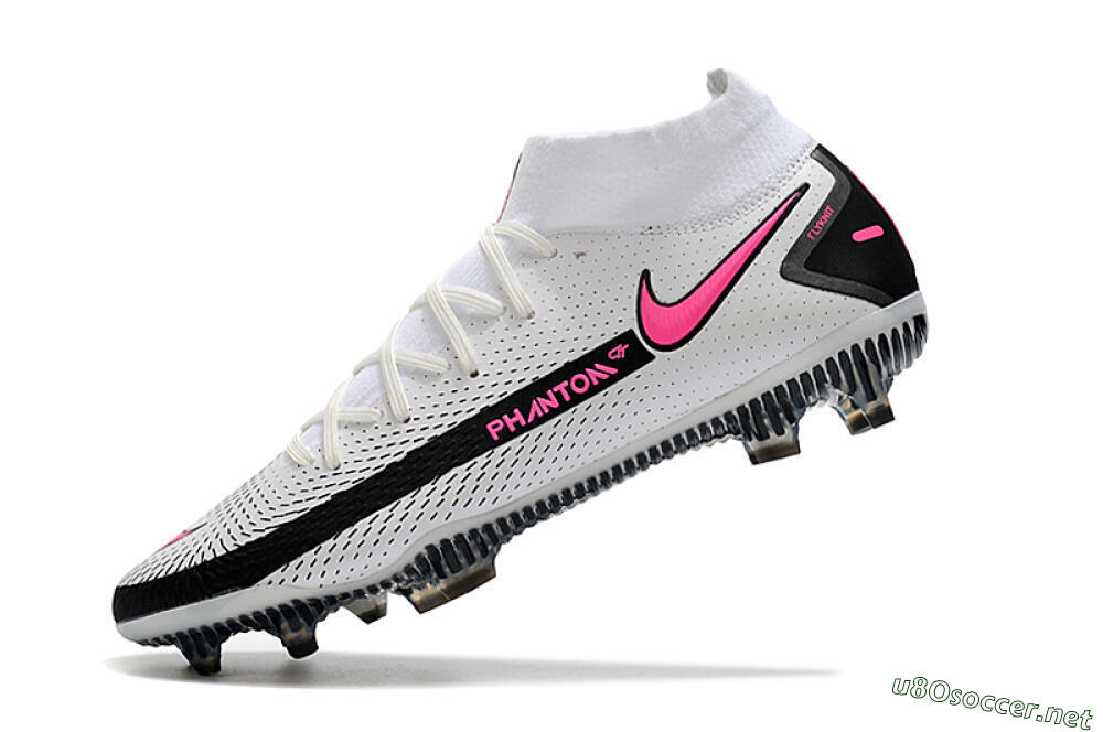 Men's Nike Phantom GT DF Elite FG Football Boots - White/Black/Pink 5