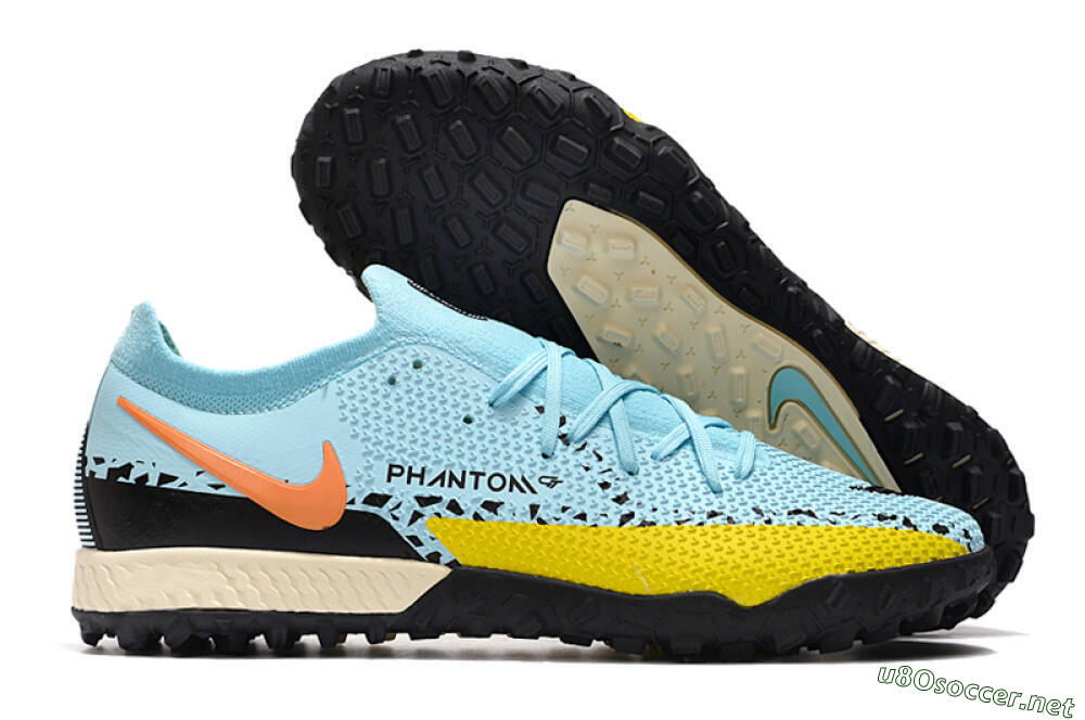 Men's Nike Phantom GT Pro TF Football Shoes - Blue/Yellow/Pink 2