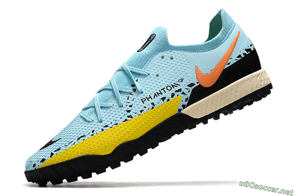 Men's Nike Phantom GT Pro TF Football Shoes - Blue/Yellow/Pink 5