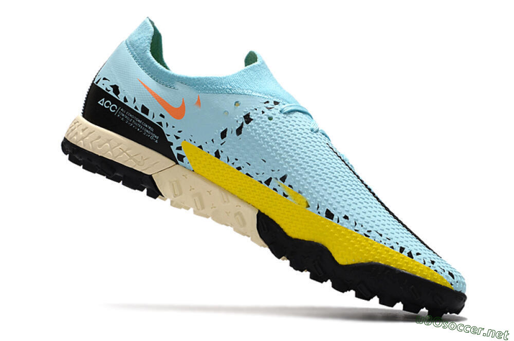 Men's Nike Phantom GT Pro TF Football Shoes - Blue/Yellow/Pink 4
