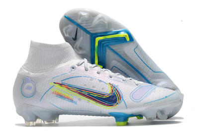 Men's Nike Mercurial Superfly 8 Elite FG Football Boots - White/Blue/Yellow