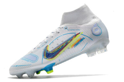 Men's Nike Mercurial Superfly 8 Elite FG Football Boots - White/Blue/Yellow