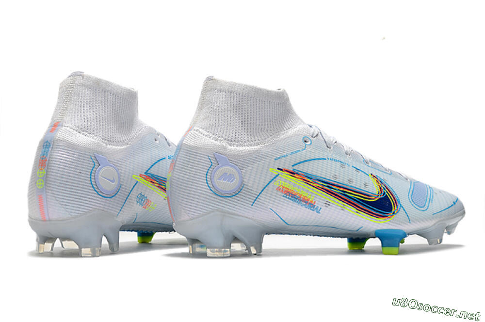 Men's Nike Mercurial Superfly 8 Elite FG Football Boots - White/Blue/Yellow 6