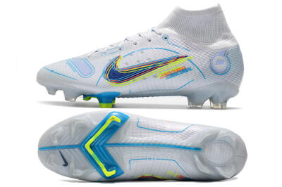 Men's Nike Mercurial Superfly 8 Elite FG Football Boots - White/Blue/Yellow