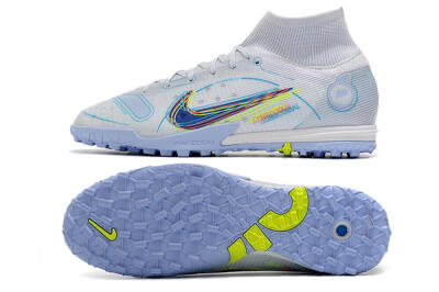 Men's Nike Mercurial Superfly 8 Elite TF Football Shoes - White/Blue/Yellow