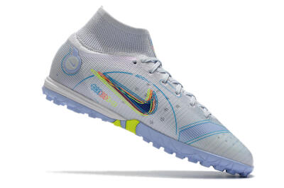 Men's Nike Mercurial Superfly 8 Elite TF Football Shoes - White/Blue/Yellow