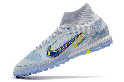 Men's Nike Mercurial Superfly 8 Elite TF Football Shoes - White/Blue/Yellow