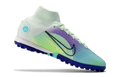 Men's Nike Mercurial Superfly 8 Elite TF Football Shoes - Jade/Yellow/Purple