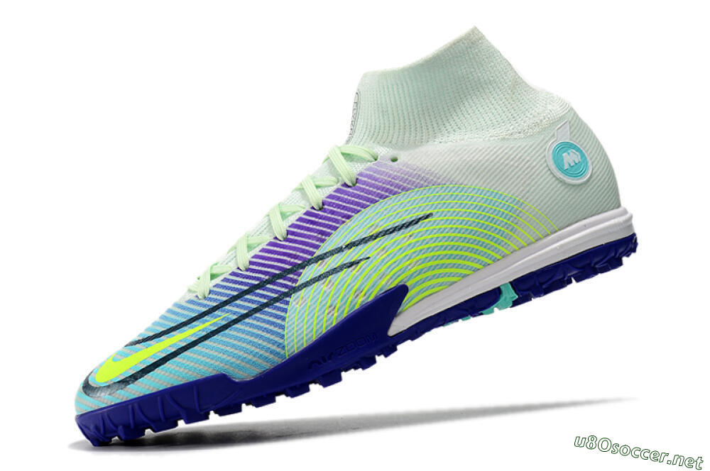 Men's Nike Mercurial Superfly 8 Elite TF Football Shoes - Jade/Yellow/Purple 5
