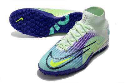 Men's Nike Mercurial Superfly 8 Elite TF Football Shoes - Jade/Yellow/Purple