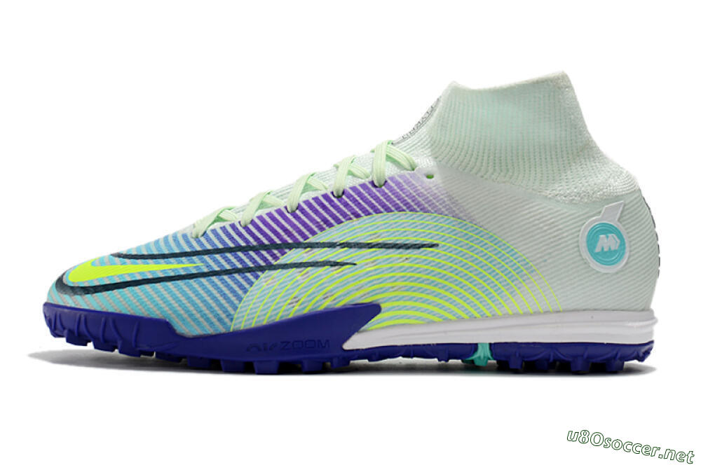 Men's Nike Mercurial Superfly 8 Elite TF Football Shoes - Jade/Yellow/Purple 0