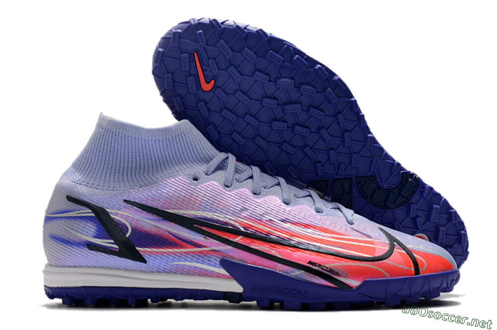 Men's Nike Mercurial Superfly 8 Elite TF Football Shoes - Blue/Red/Black 2