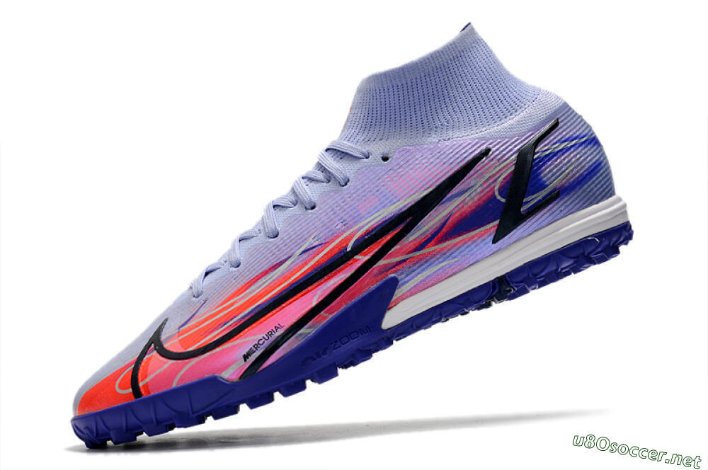 Men's Nike Mercurial Superfly 8 Elite TF Football Shoes - Blue/Red/Black 5