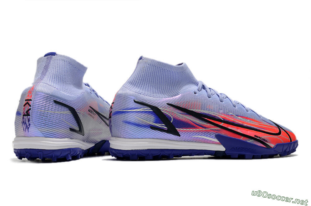 Men's Nike Mercurial Superfly 8 Elite TF Football Shoes - Blue/Red/Black 6