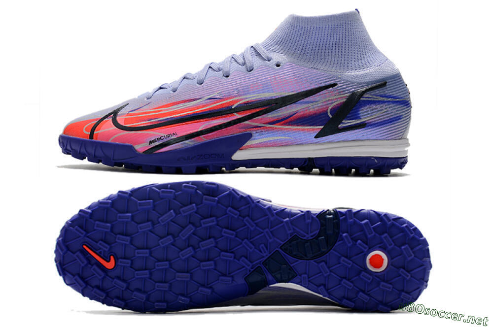 Men's Nike Mercurial Superfly 8 Elite TF Football Shoes - Blue/Red/Black 1