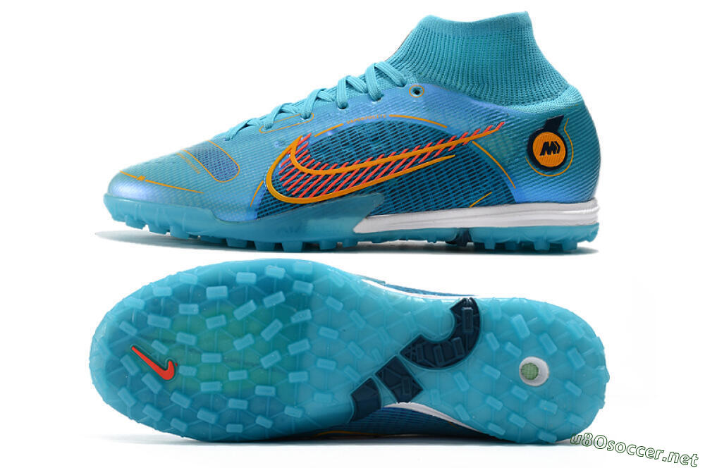 Men's Nike Mercurial Superfly 8 Elite TF Football Shoes - Blue/Red/Yellow 1