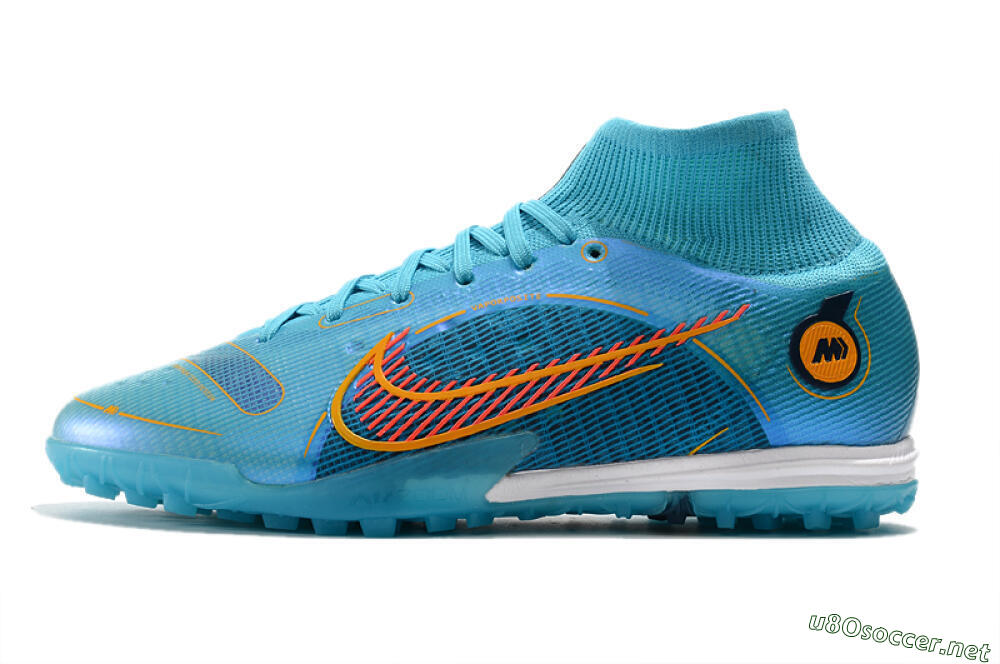 Men's Nike Mercurial Superfly 8 Elite TF Football Shoes - Blue/Red/Yellow 0