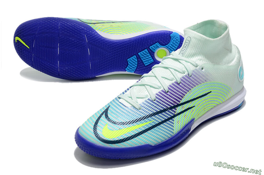 Men's Nike Mercurial Superfly 8 Elite IC Football Shoes - Jade/Yellow/Purple 3