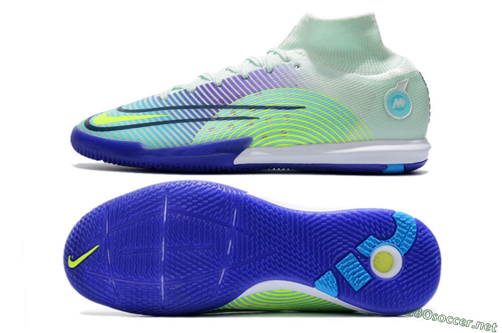 Men's Nike Mercurial Superfly 8 Elite IC Football Shoes - Jade/Yellow/Purple 1