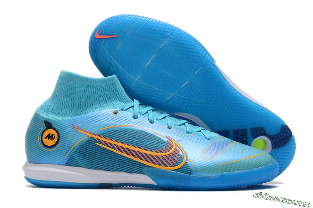 Men's Nike Mercurial Superfly 8 Elite IC Football Shoes - Blue/Red/Yellow 2