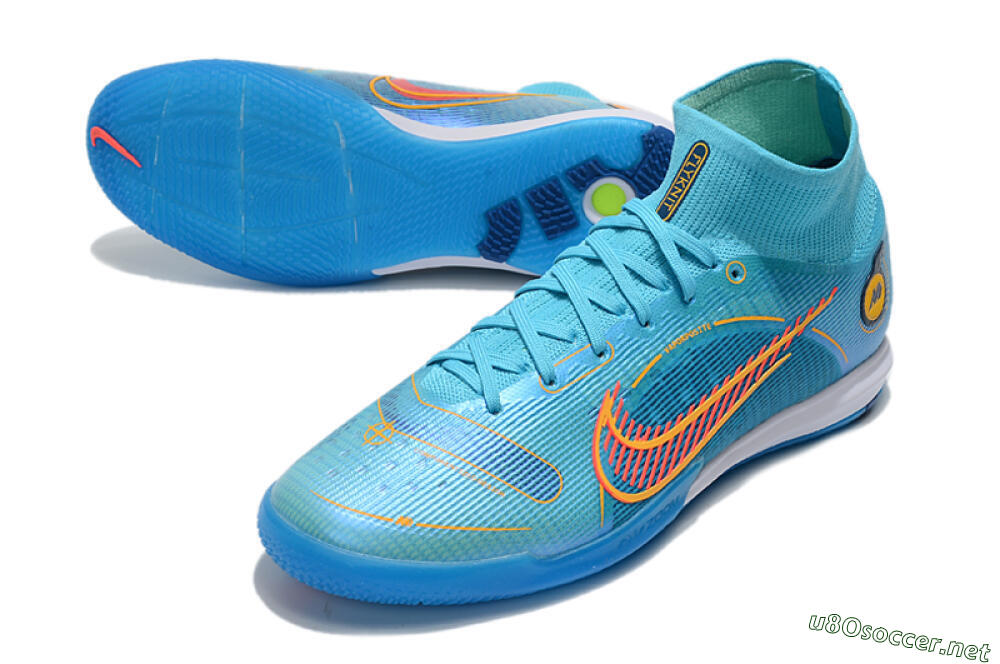 Men's Nike Mercurial Superfly 8 Elite IC Football Shoes - Blue/Red/Yellow 3
