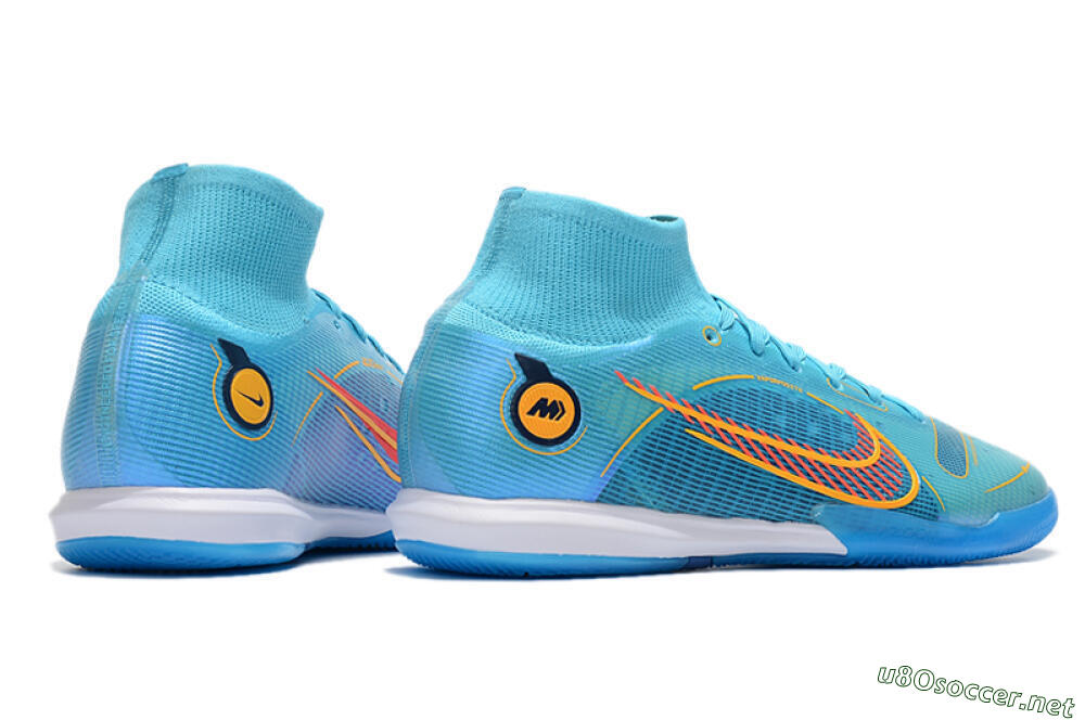 Men's Nike Mercurial Superfly 8 Elite IC Football Shoes - Blue/Red/Yellow 6