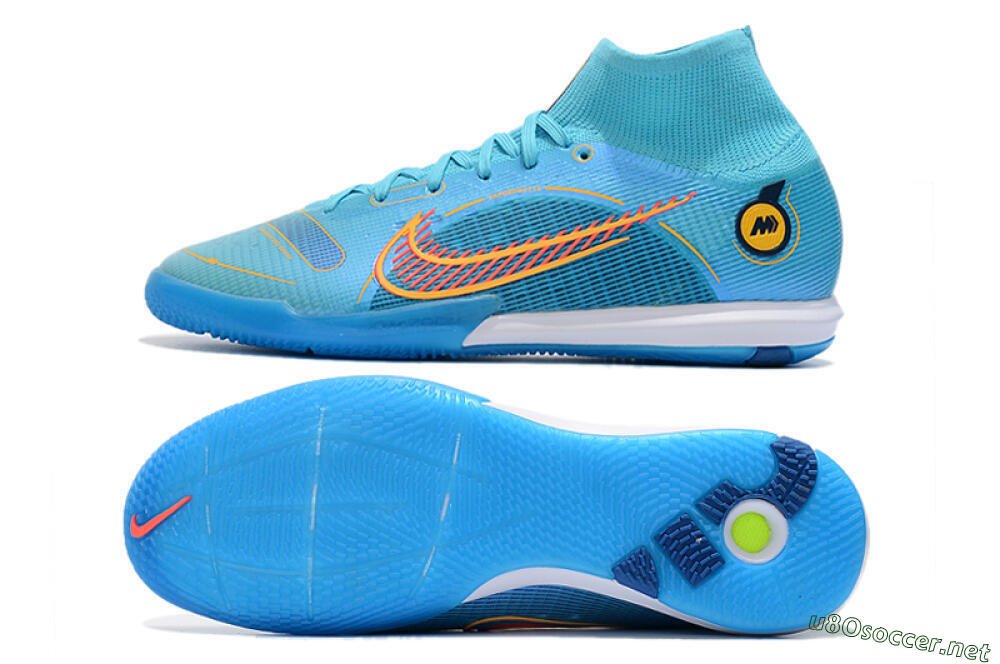 Men's Nike Mercurial Superfly 8 Elite IC Football Shoes - Blue/Red/Yellow 1