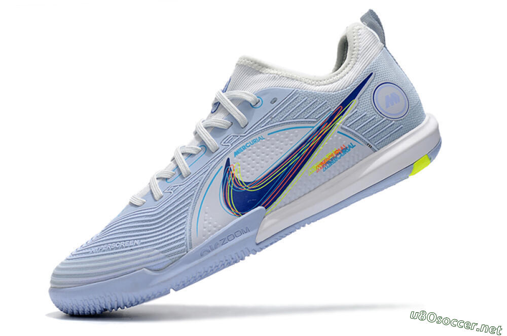 Men's Nike Mercurial Vapor 14 Pro IC Football Shoes - White/Blue/Yellow 5