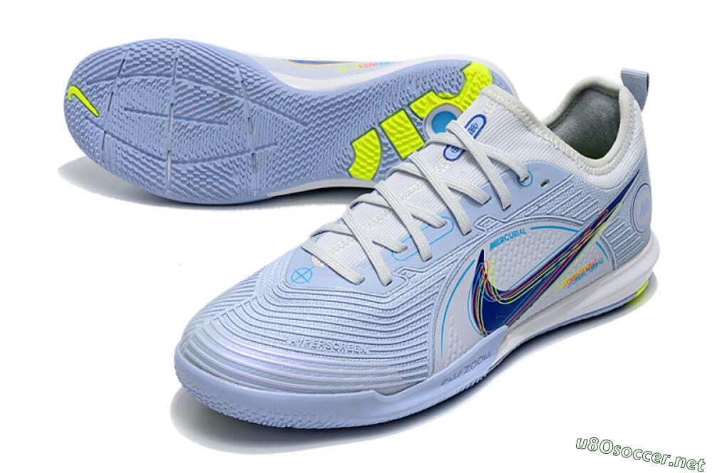 Men's Nike Mercurial Vapor 14 Pro IC Football Shoes - White/Blue/Yellow 3