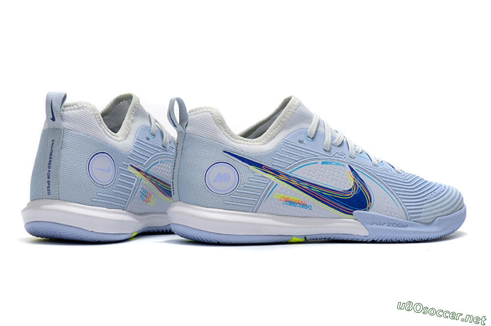 Men's Nike Mercurial Vapor 14 Pro IC Football Shoes - White/Blue/Yellow 6