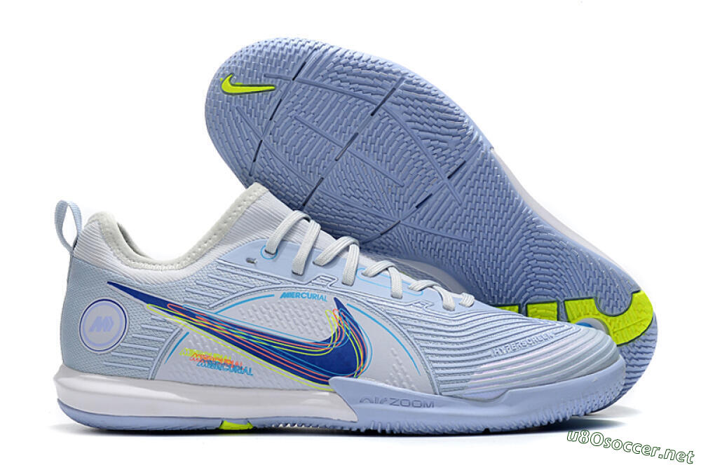 Men's Nike Mercurial Vapor 14 Pro IC Football Shoes - White/Blue/Yellow 2